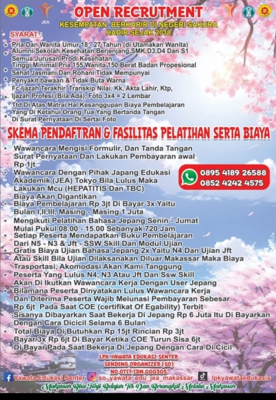 Open Recruitment Berkarir di Negeri Sakura
